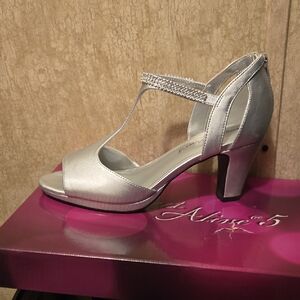 Aime Leon Dore Silver Heels with Sparkling Strap